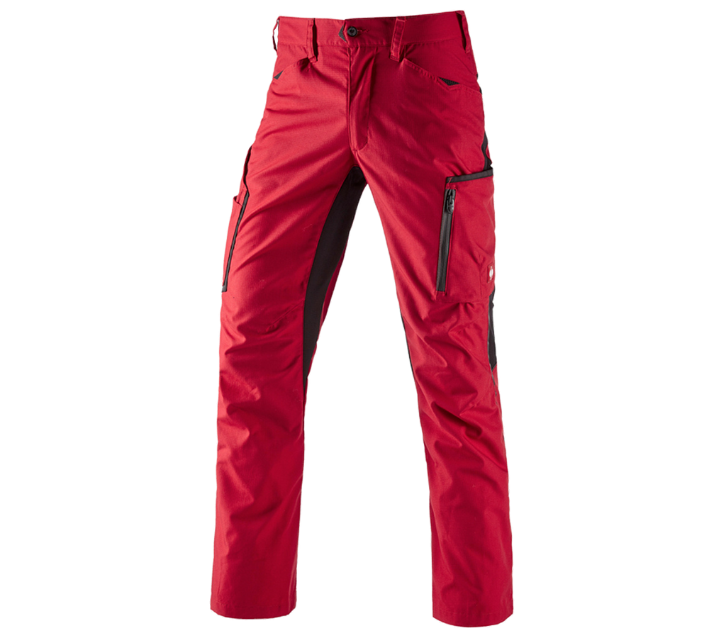 Pracovní kalhoty: Kalhoty do pasu e.s.vision, pánská + červená/černá
