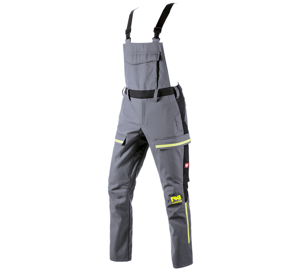 Pracovní kalhoty: Kalhoty s laclem e.s.vision multinorm* + šedá/černá