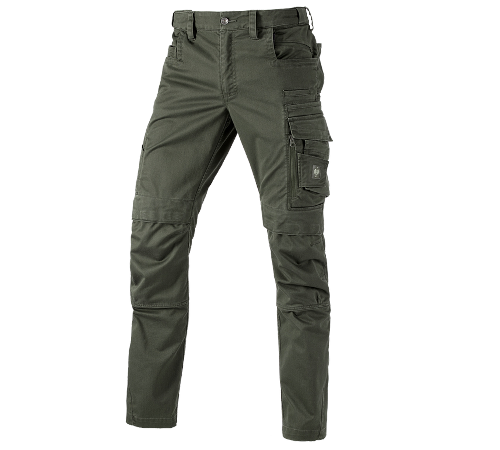 Pracovní kalhoty: Kalhoty do pasu e.s.motion ten + maskovací zelená