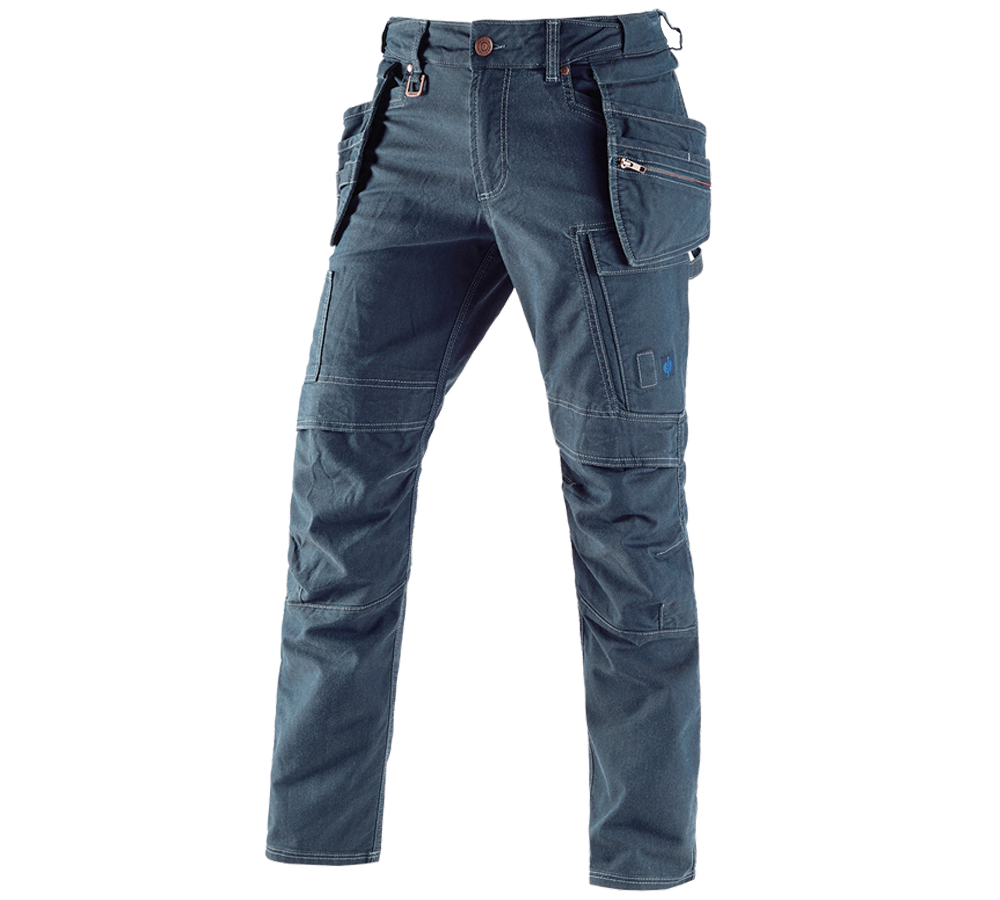 Truhlář / Stolař: Kalhoty s pouzdrovými kapsami e.s.vintage + ledově modrá