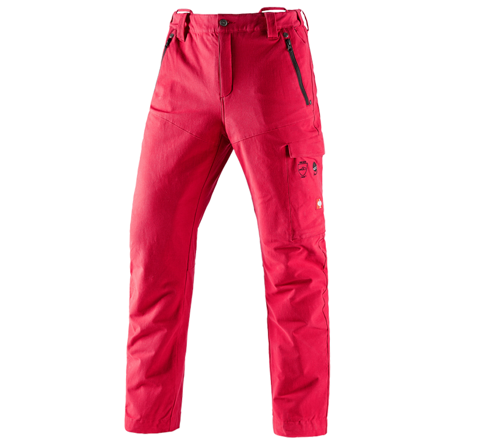 Lesnické / protipořezové oblečení: Lesnické protip. kalhoty do pasu e.s.cotton touch + ohnivě červená