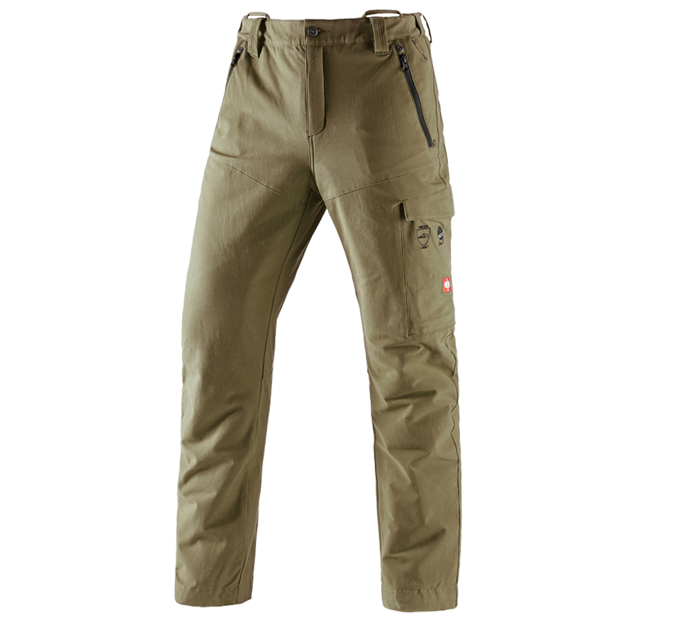 Lesnické / protipořezové oblečení: Lesnické protip. kalhoty do pasu e.s.cotton touch + bahnitá zelená