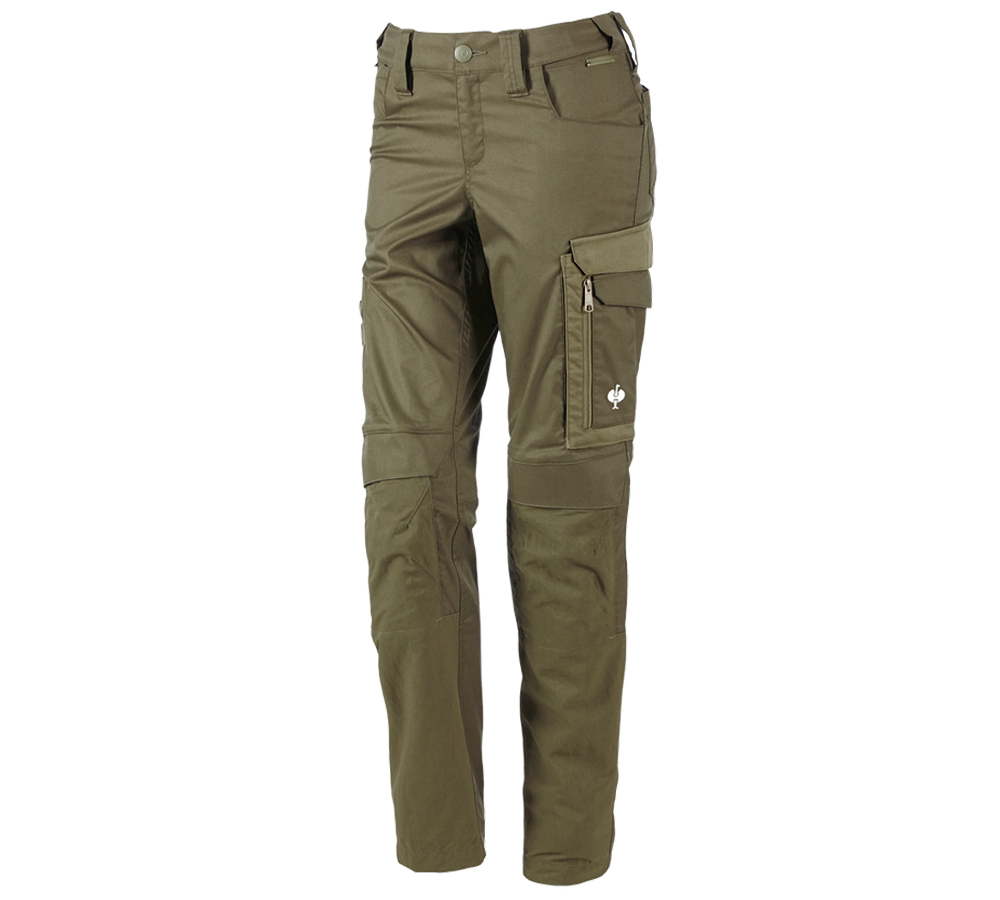 Pracovní kalhoty: Kalhoty do pasu e.s.concrete light, dámská + bahnitá zelená/kavylová zelená