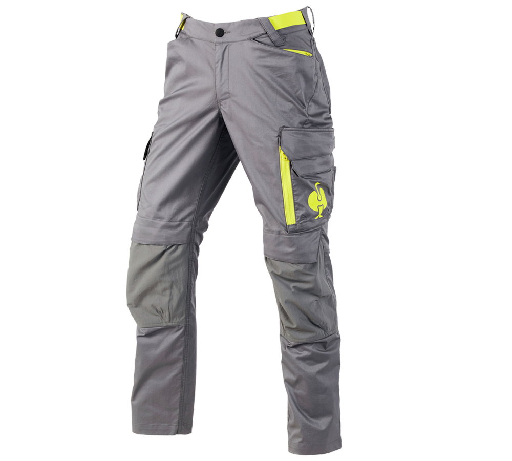 Pracovní kalhoty: Kalhoty do pasu e.s.trail + čedičově šedá/acidově žlutá