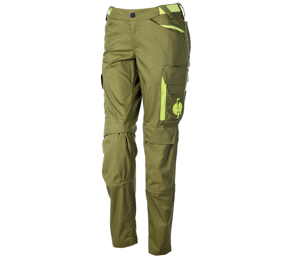 Oděvy: Kalhoty do pasu e.s.trail, dámská + jalovcová zelená/citronově zelená