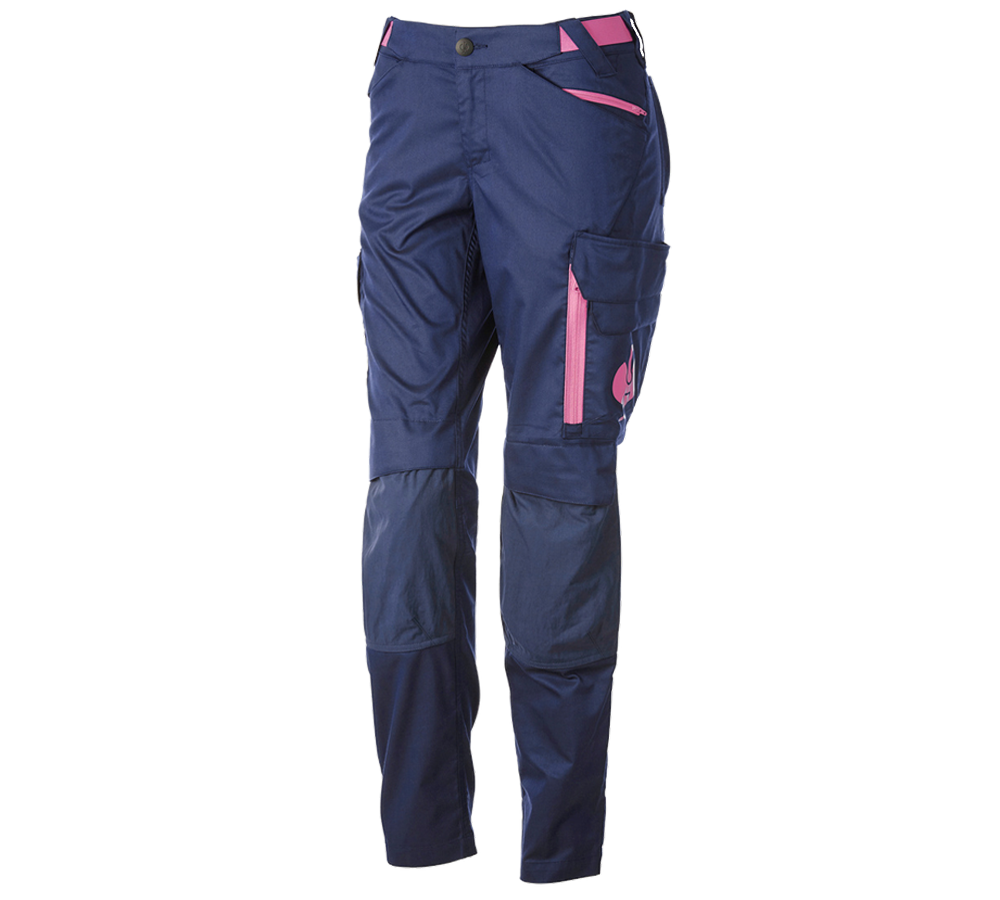 Pracovní kalhoty: Kalhoty do pasu e.s.trail, dámská + hlubinněmodrá/tara pink