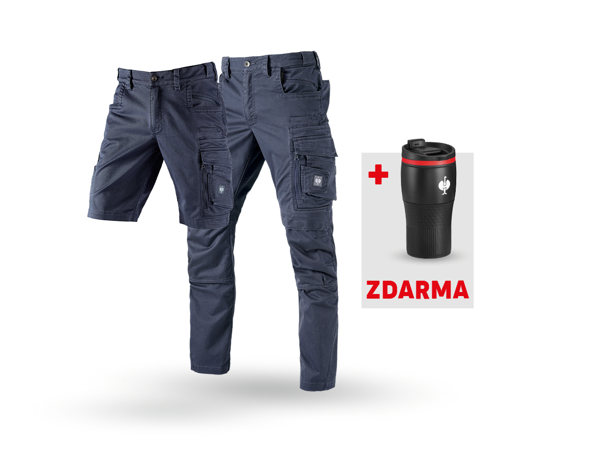 Oděvy: SADA: Kalhoty + Šortky e.s.motion ten + Termohrnek + břidlicová modrá