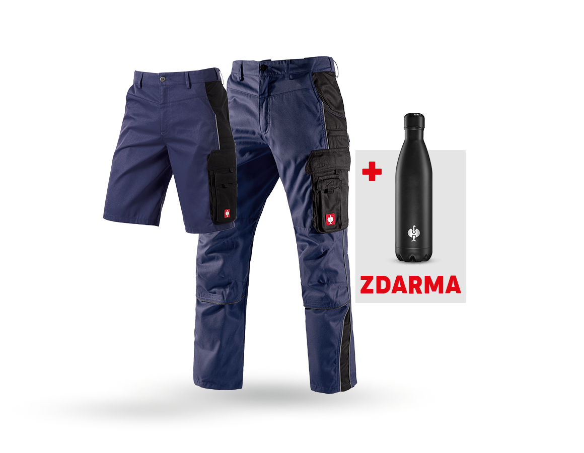Oděvy: SADA: Kalhoty + Šortky e.s.active + Láhev na pití + tmavomodrá/černá