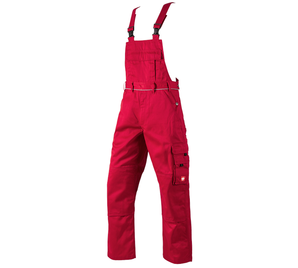Pracovní kalhoty: Kalhoty s laclem e.s.classic + červená