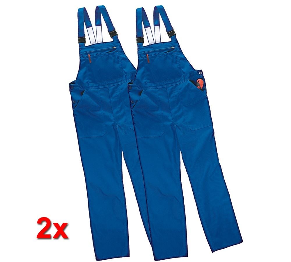Pracovní kalhoty: Kalhoty s laclem Economy, 2 ks v balení + modrá chrpa