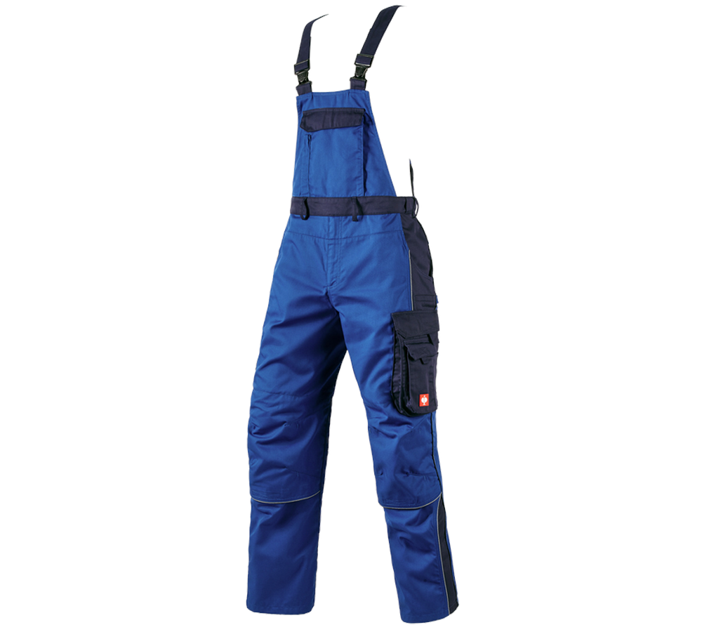 Pracovní kalhoty: Kalhoty s laclem e.s.active + modrá chrpa/tmavomodrá