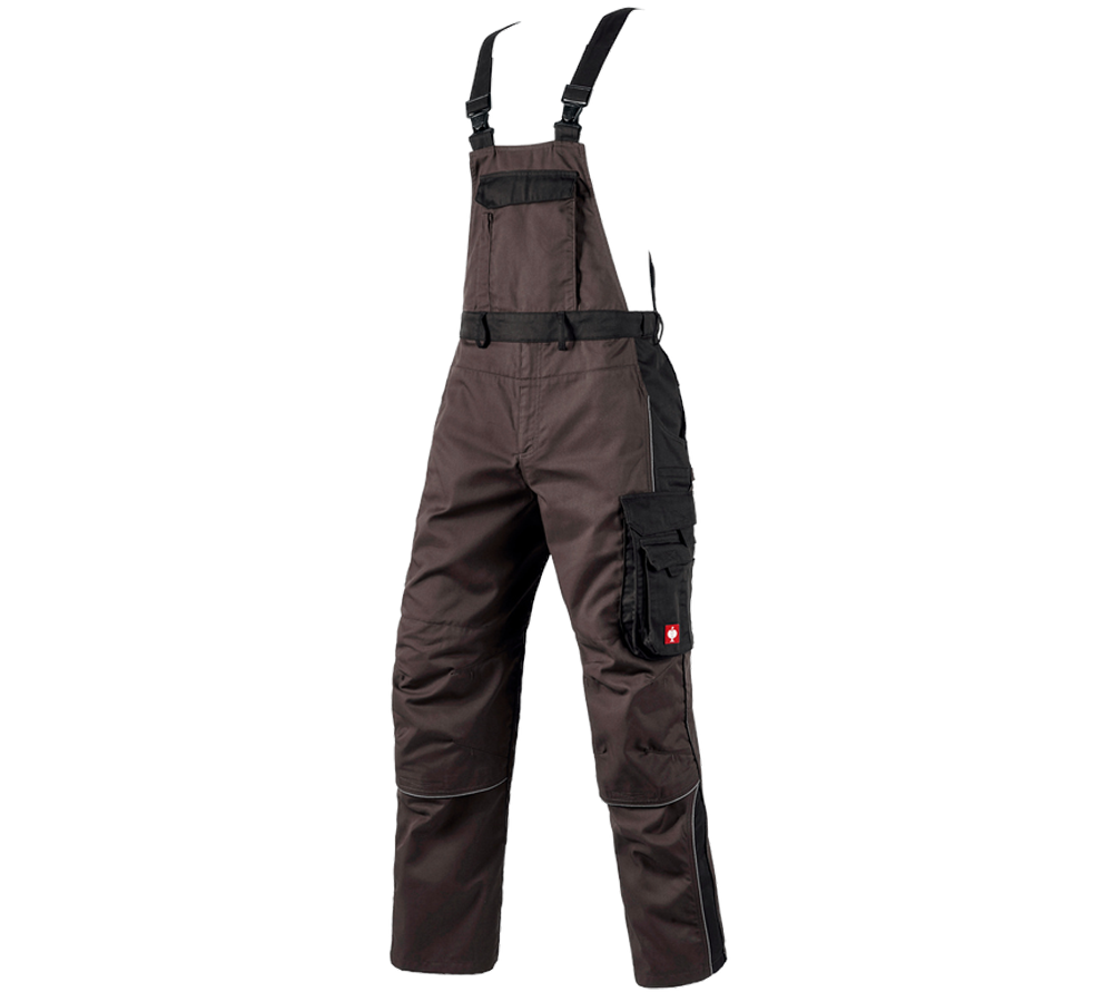 Pracovní kalhoty: Kalhoty s laclem e.s.active + hnědá/černá