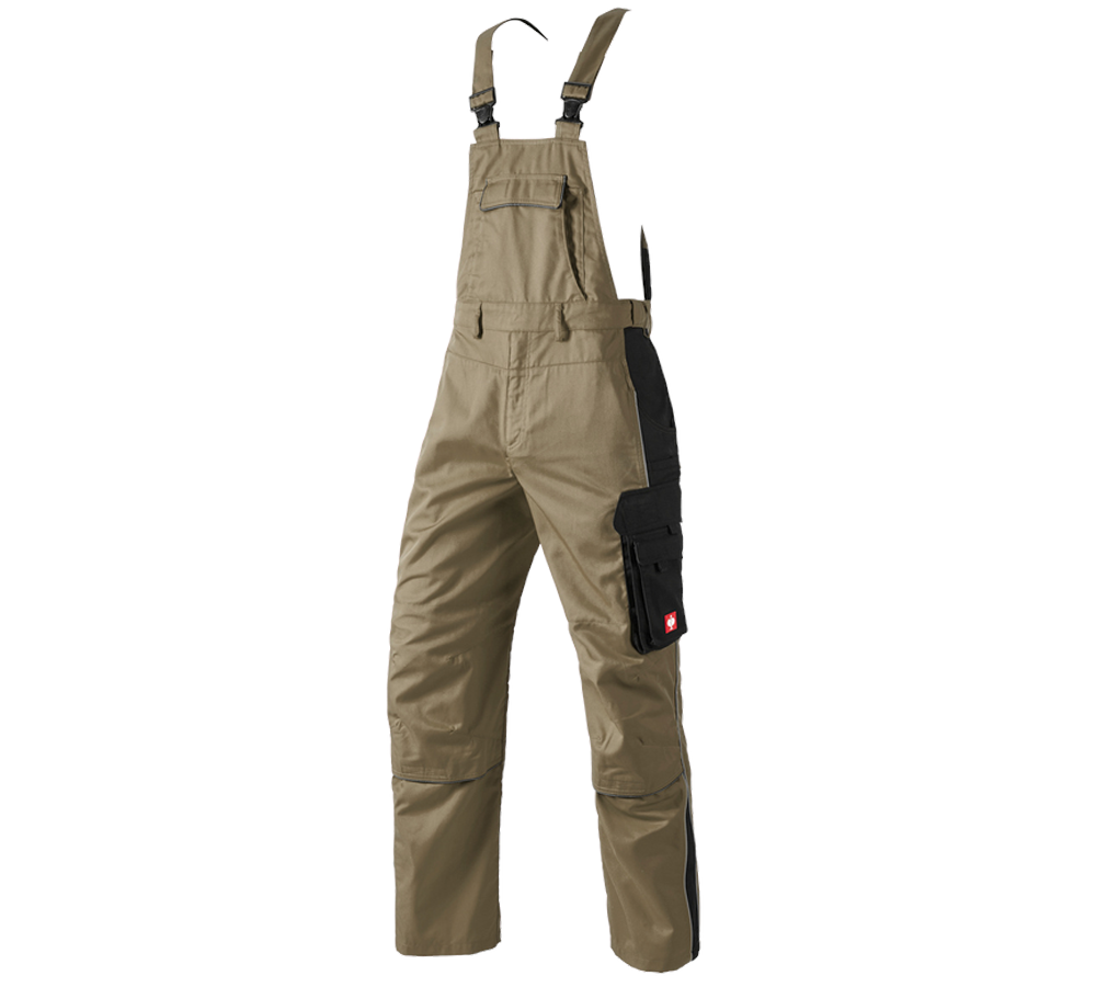 Pracovní kalhoty: Kalhoty s laclem e.s.active + khaki/černá