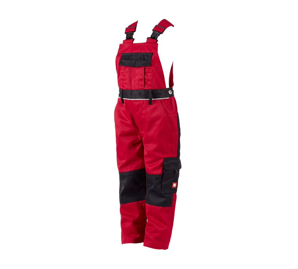 Kalhoty: Dětské kalhoty s laclem e.s.image + červená/černá
