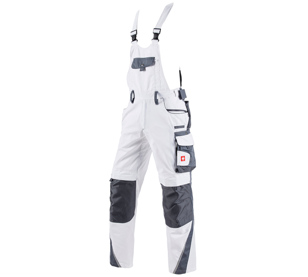 Truhlář / Stolař: Kalhoty s laclem e.s.motion + bílá/šedá