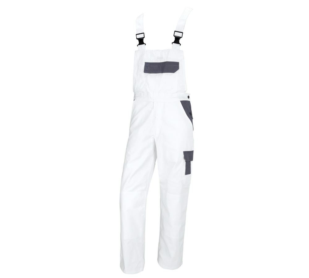 Pracovní kalhoty: STONEKIT Kalhoty s laclem Odense + bílá/šedá