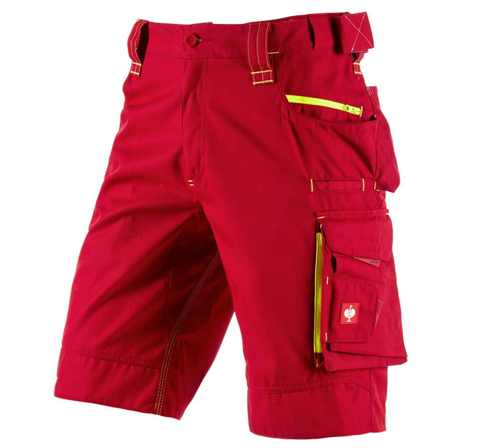 Pracovní kalhoty: Šortky e.s.motion 2020 + ohnivě červená/výstražná žlutá