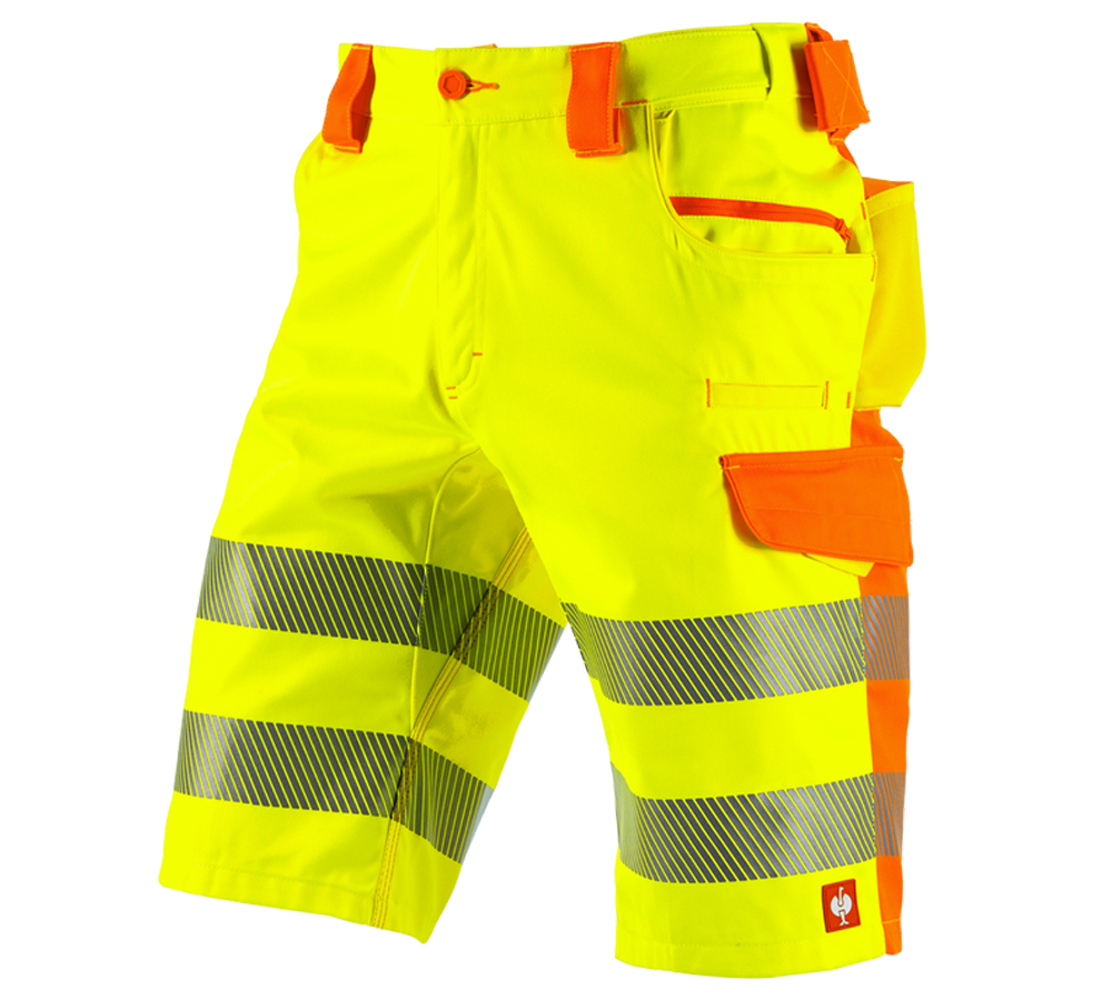 Pracovní kalhoty: Výstražné šortky e.s.motion 2020 + výstražná žlutá/výstražná oranžová