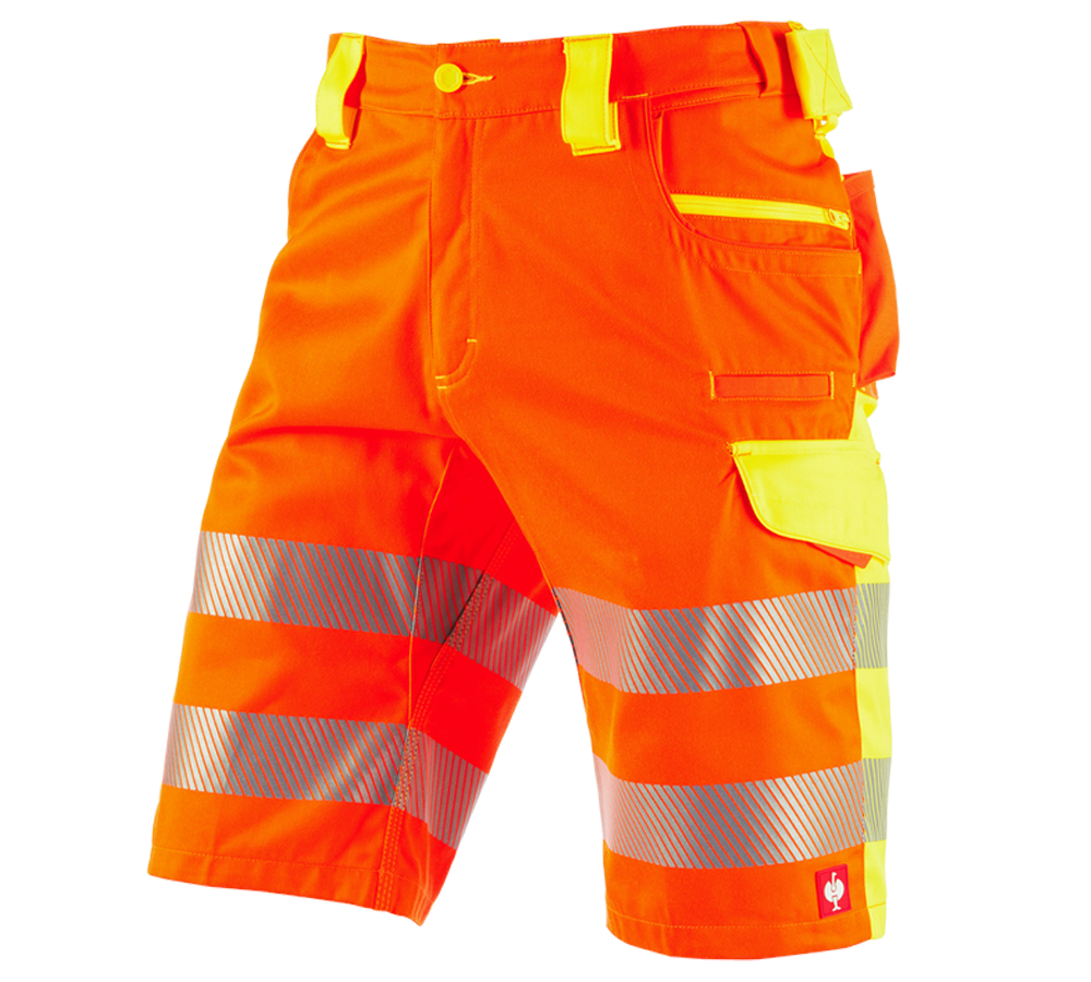 Pracovní kalhoty: Výstražné šortky e.s.motion 2020 + výstražná oranžová/výstražná žlutá