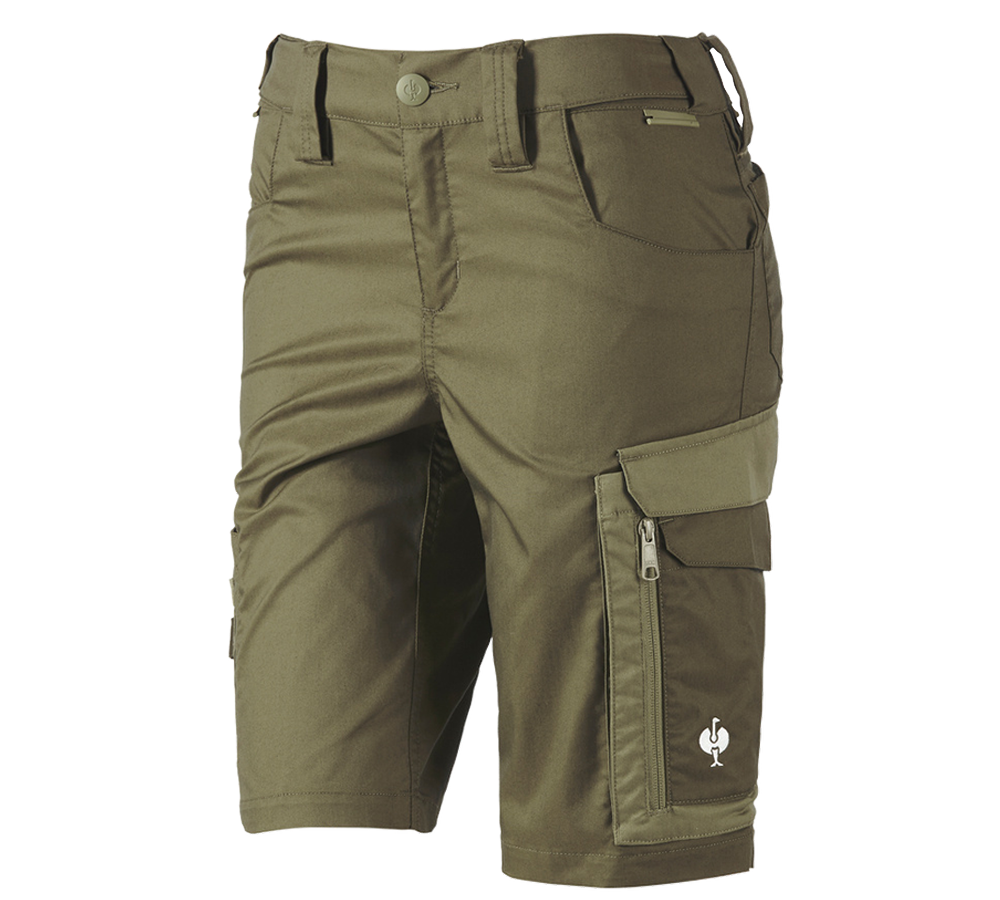 Pracovní kalhoty: Šortky e.s.concrete light, dámské + bahnitá zelená/kavylová zelená