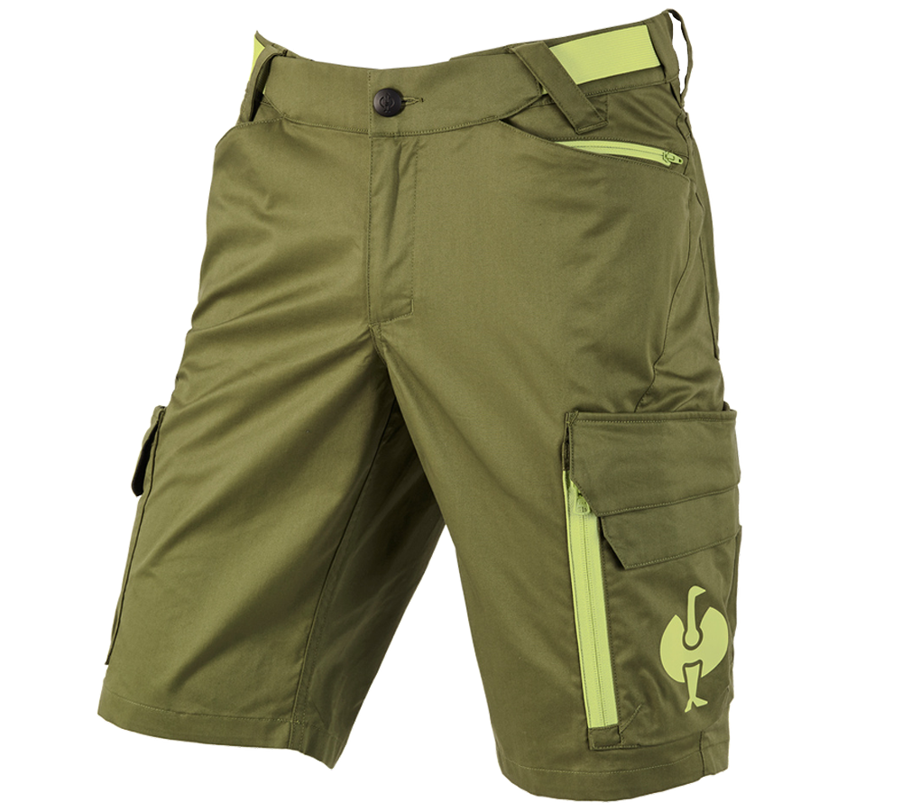 Pracovní kalhoty: Šortky e.s.trail + jalovcová zelená/citronově zelená