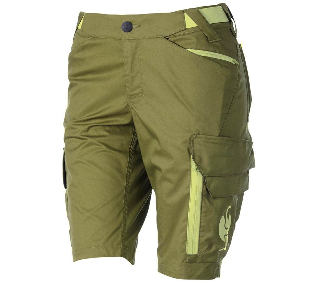 Pracovní kalhoty: Šortky e.s.trail, dámské + jalovcová zelená/citronově zelená