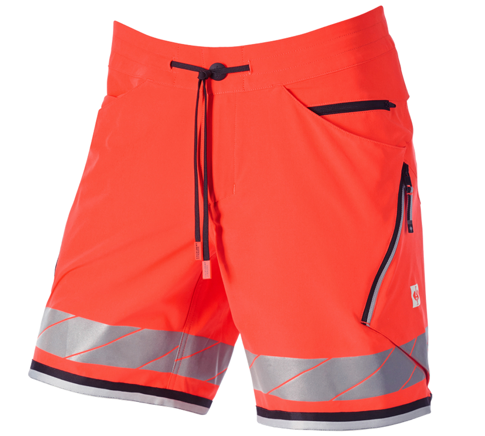 Pracovní kalhoty: Reflex funkční šortky e.s.ambition + výstražná červená/černá