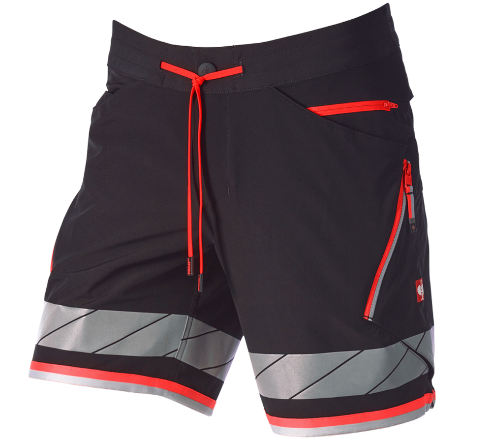 Pracovní kalhoty: Reflex funkční šortky e.s.ambition + černá/výstražná červená