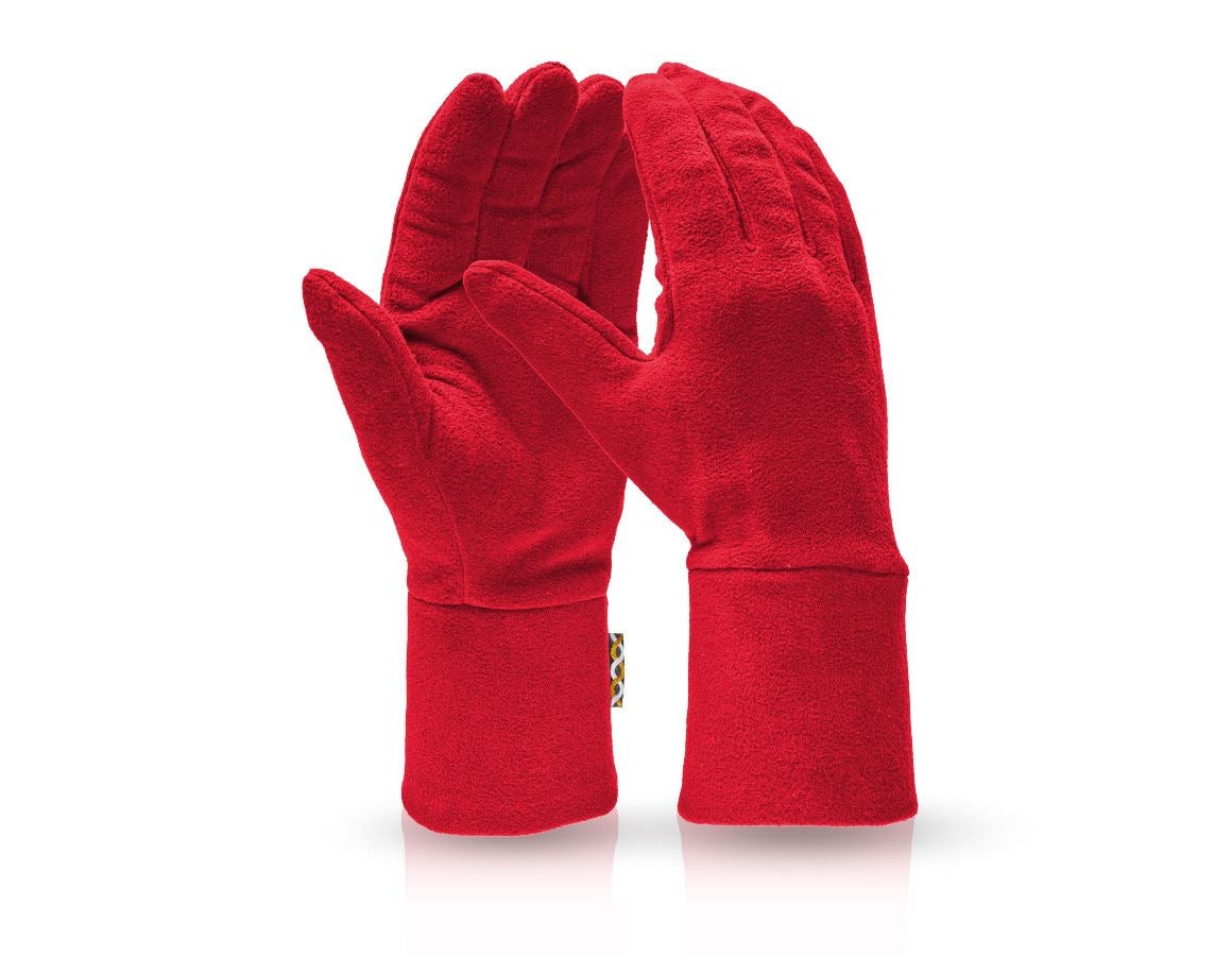 Textilní: e.s. FIBERTWIN® microfleece rukavice + ohnivě červená