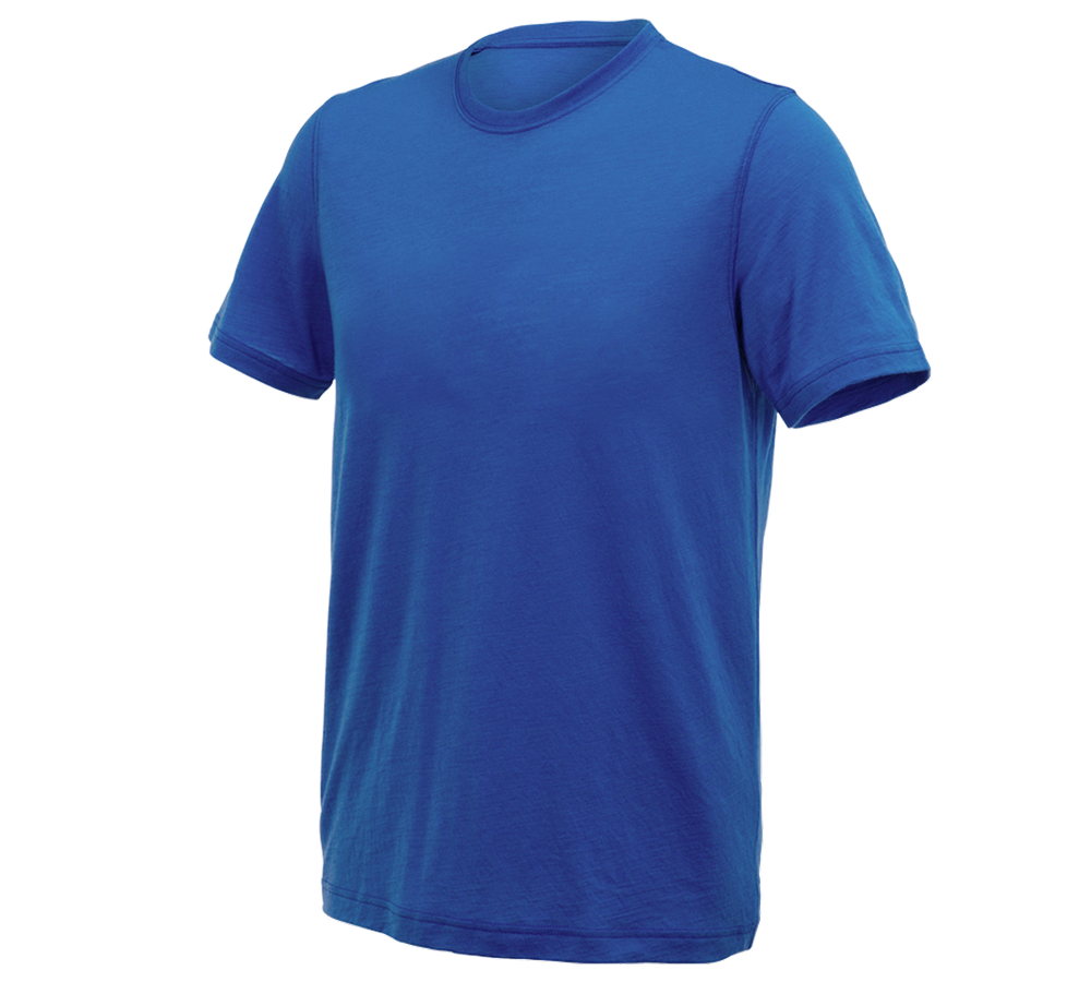 Trička, svetry & košile: e.s. Tričko Merino light + enciánově modrá
