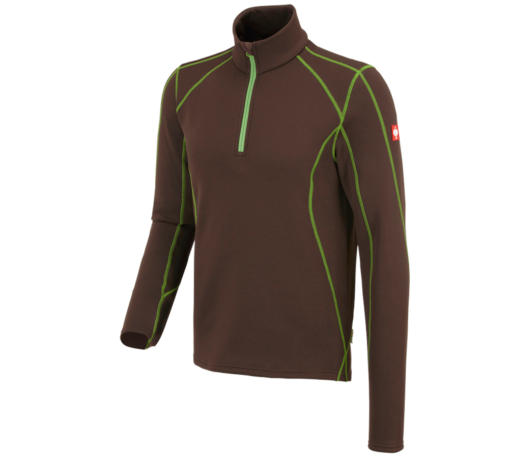 Trička, svetry & košile: Funkční-Troyer thermo stretch e.s.motion 2020 + kaštan/mořská zelená