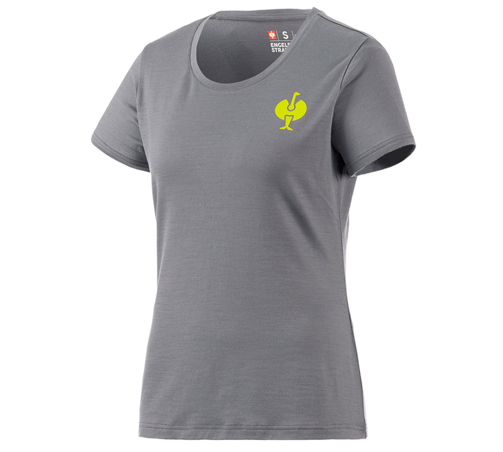 Trička | Svetry | Košile: Tričko Merino e.s.trail, dámská + čedičově šedá/acidově žlutá