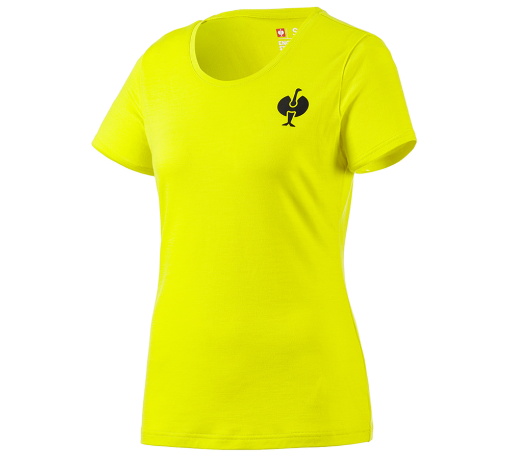 Oděvy: Tričko Merino e.s.trail, dámská + acidově žlutá/černá
