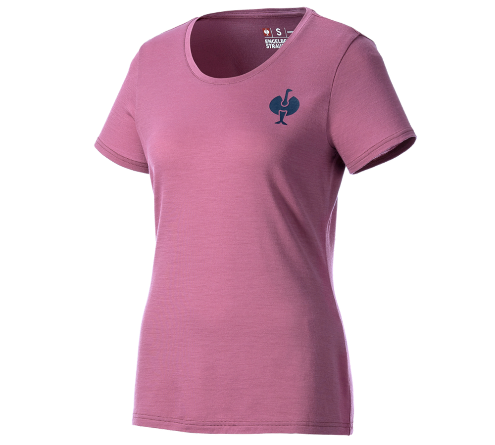 Oděvy: Tričko Merino e.s.trail, dámská + tara pink/hlubinněmodrá