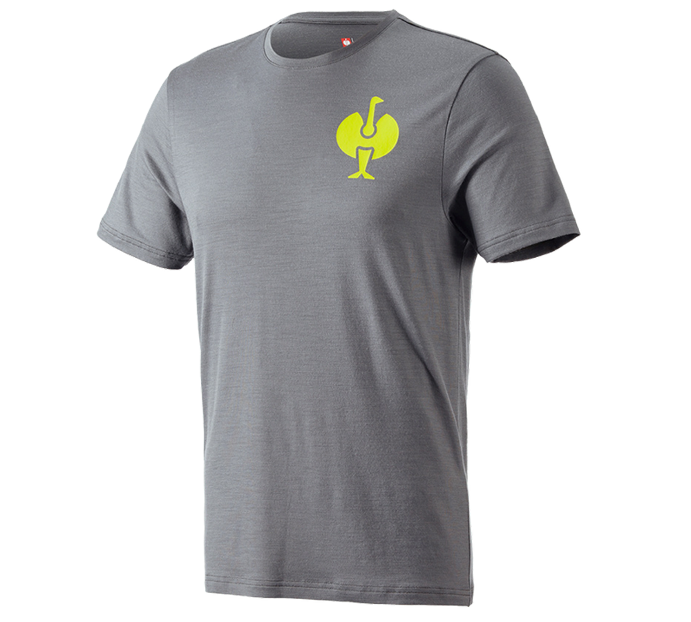 Trička, svetry & košile: Tričko Merino e.s.trail + čedičově šedá/acidově žlutá