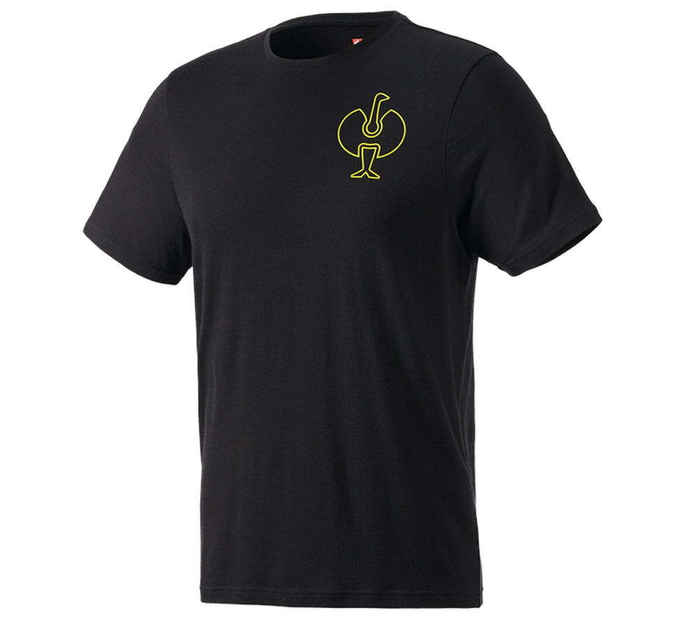 Trička, svetry & košile: Tričko Merino e.s.trail + černá/acidově žlutá