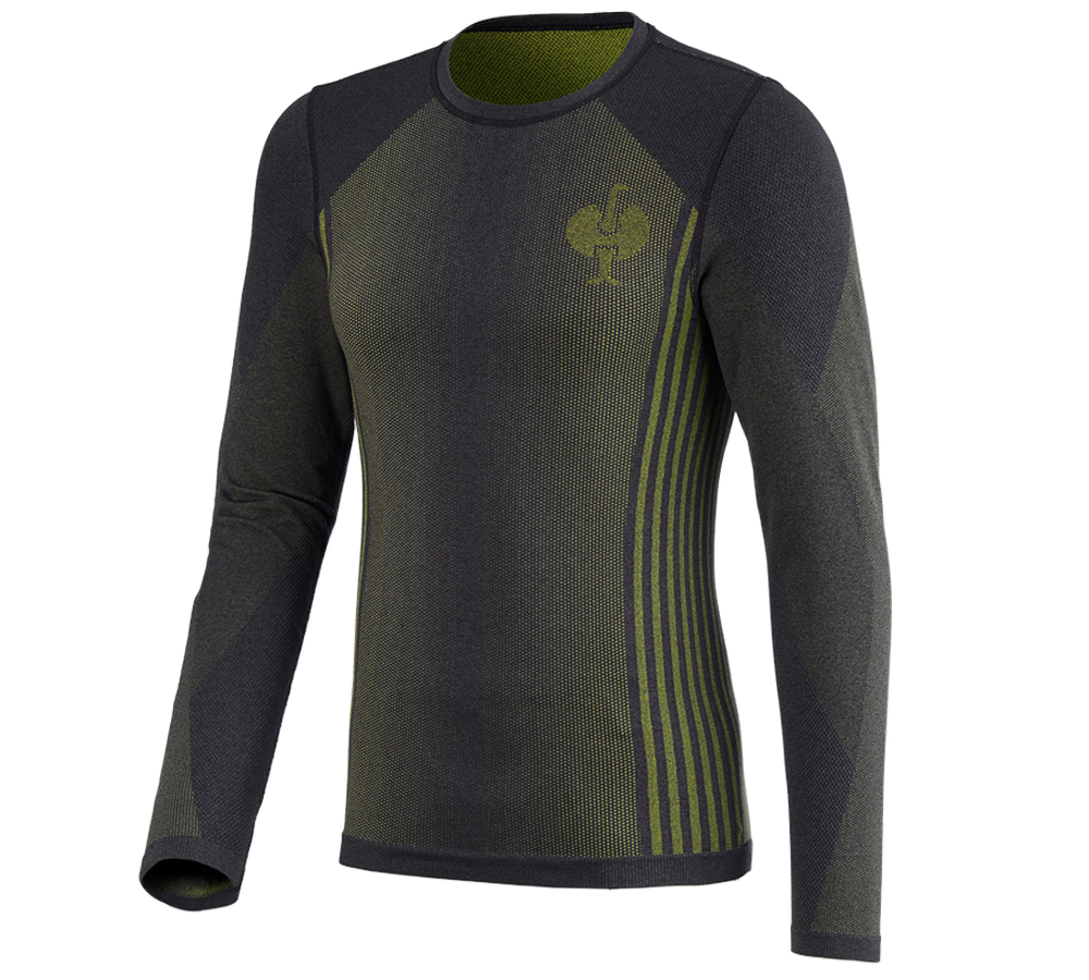 Spodní prádlo | Termo oblečení: Funkční triko s dlouhým rukávem e.s.trail bezešvé + černá/acidově žlutá