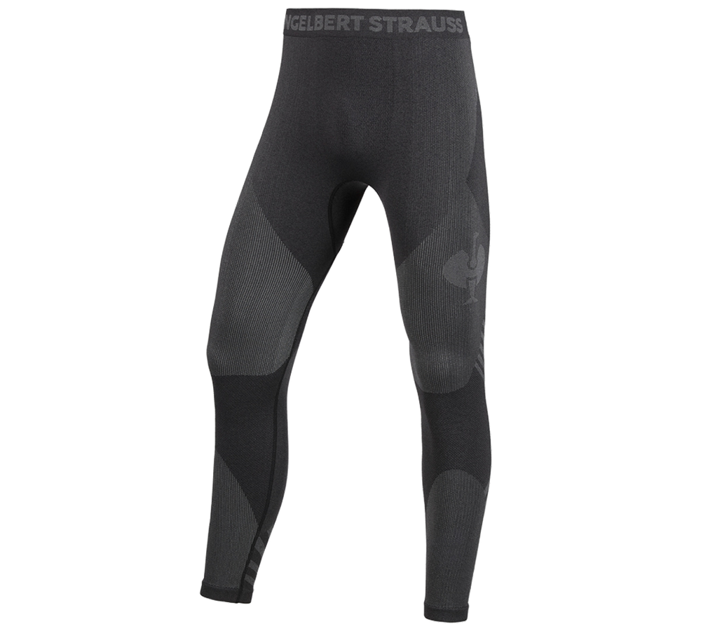 Spodní prádlo | Termo oblečení: Funkční dlouhé spodní kalhoty bezešvé e.s.trail + černá/čedičově šedá