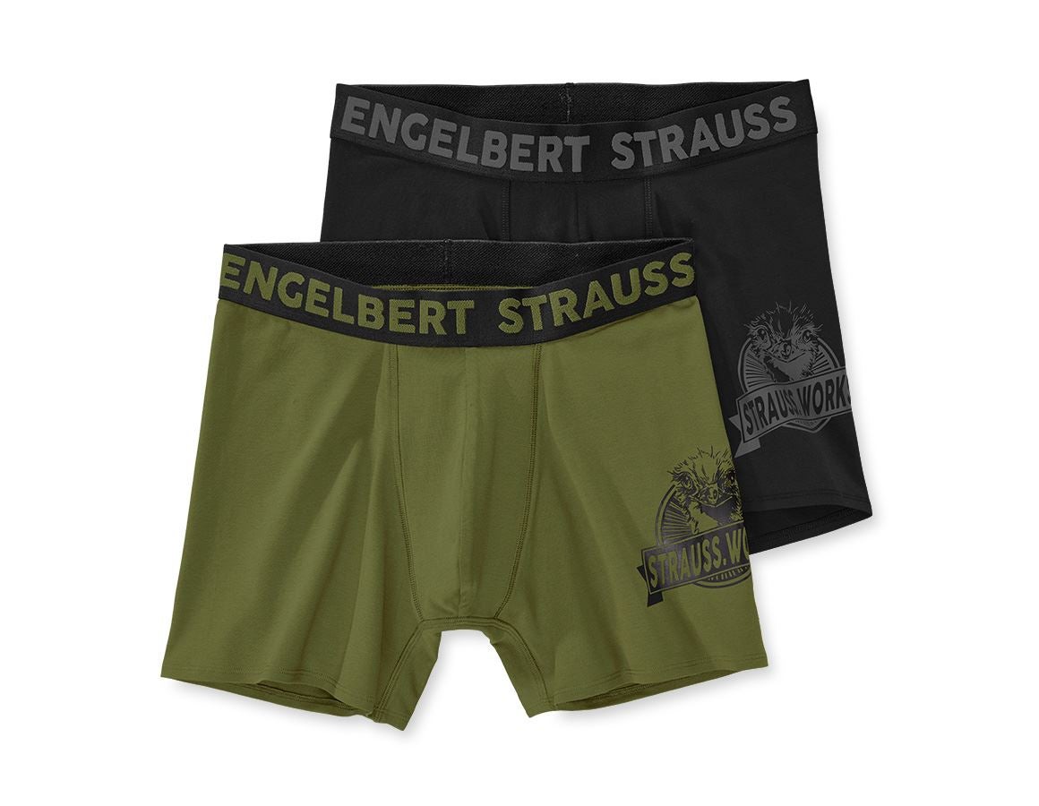 Spodní prádlo | Termo oblečení: Longleg boxerky e.s.iconic, 2 ks v balení + horská zelená+černá