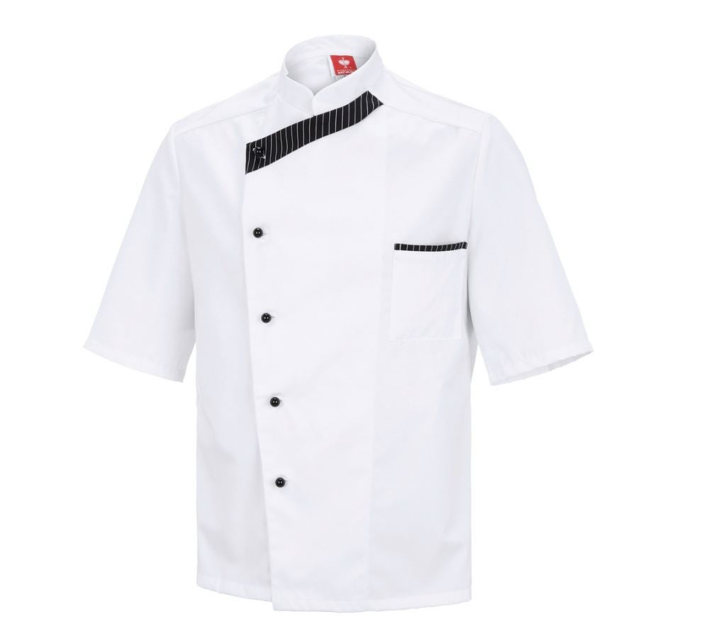 Trička, svetry & košile: Kuchařská bunda Elegance, krátký rukáv + bílá/černá