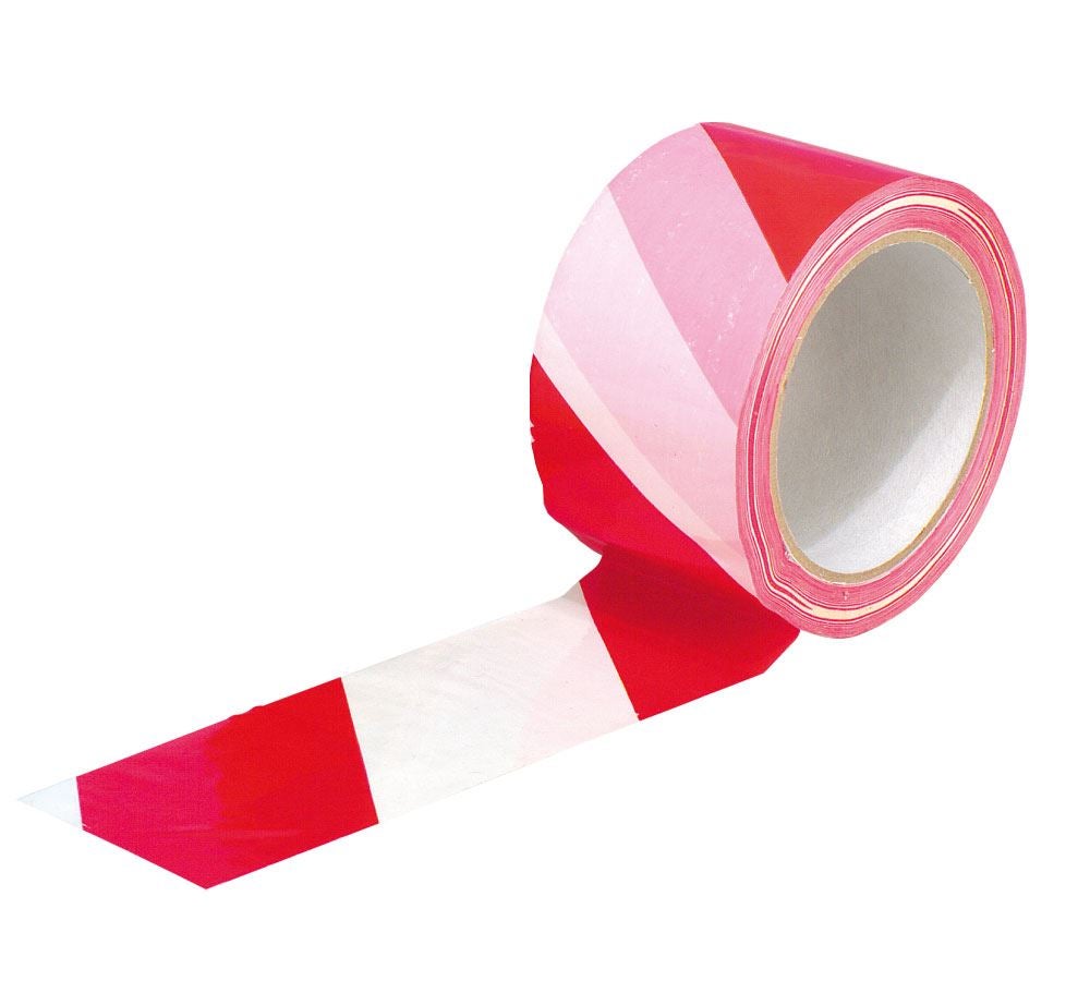 Plastové pásky | krepové pásky: Výstražná páska samolepicí + červená/bílá
