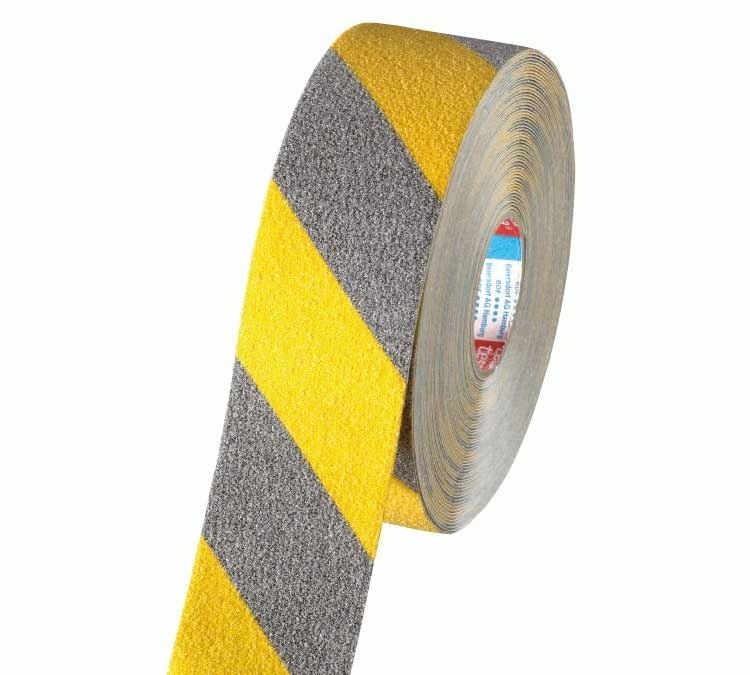 Plastové pásky | krepové pásky: Tesa - protiskluzová lepicí páska + žlutá/černá