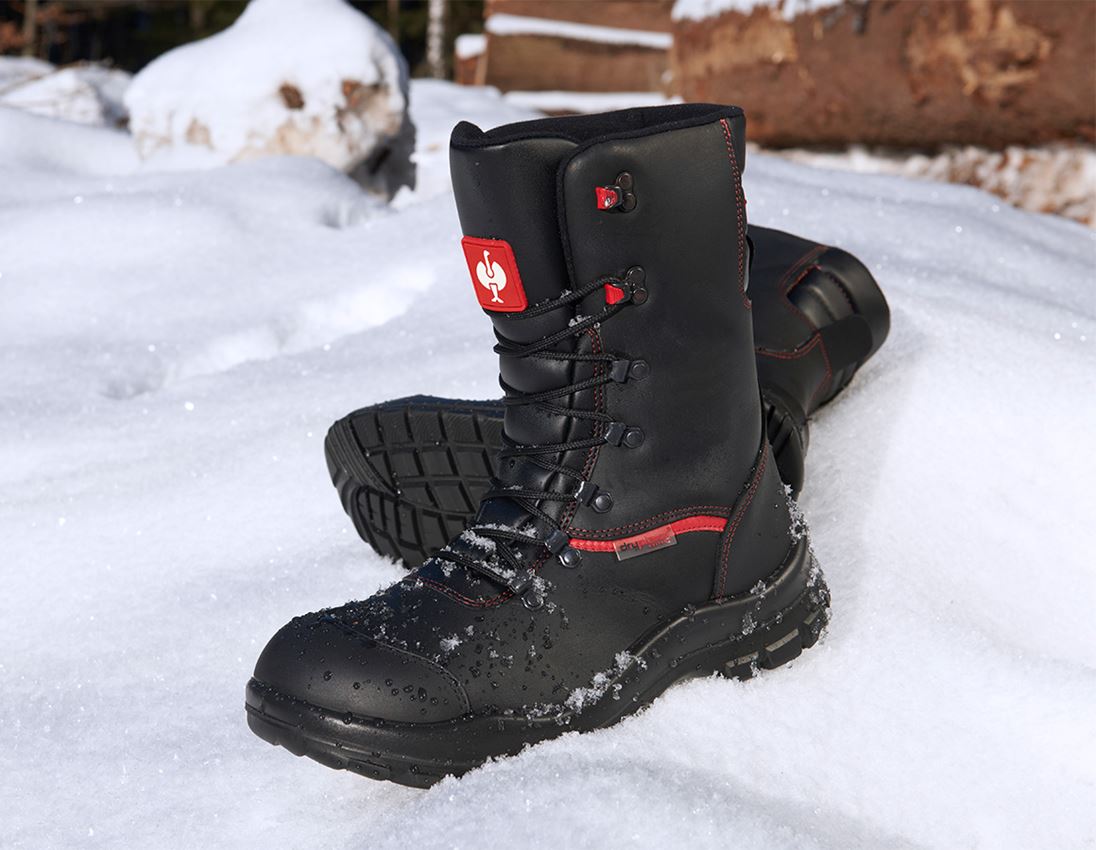 S3: S3 Zimní bezpečnostní vysoká obuv Comfort12 + černá/červená