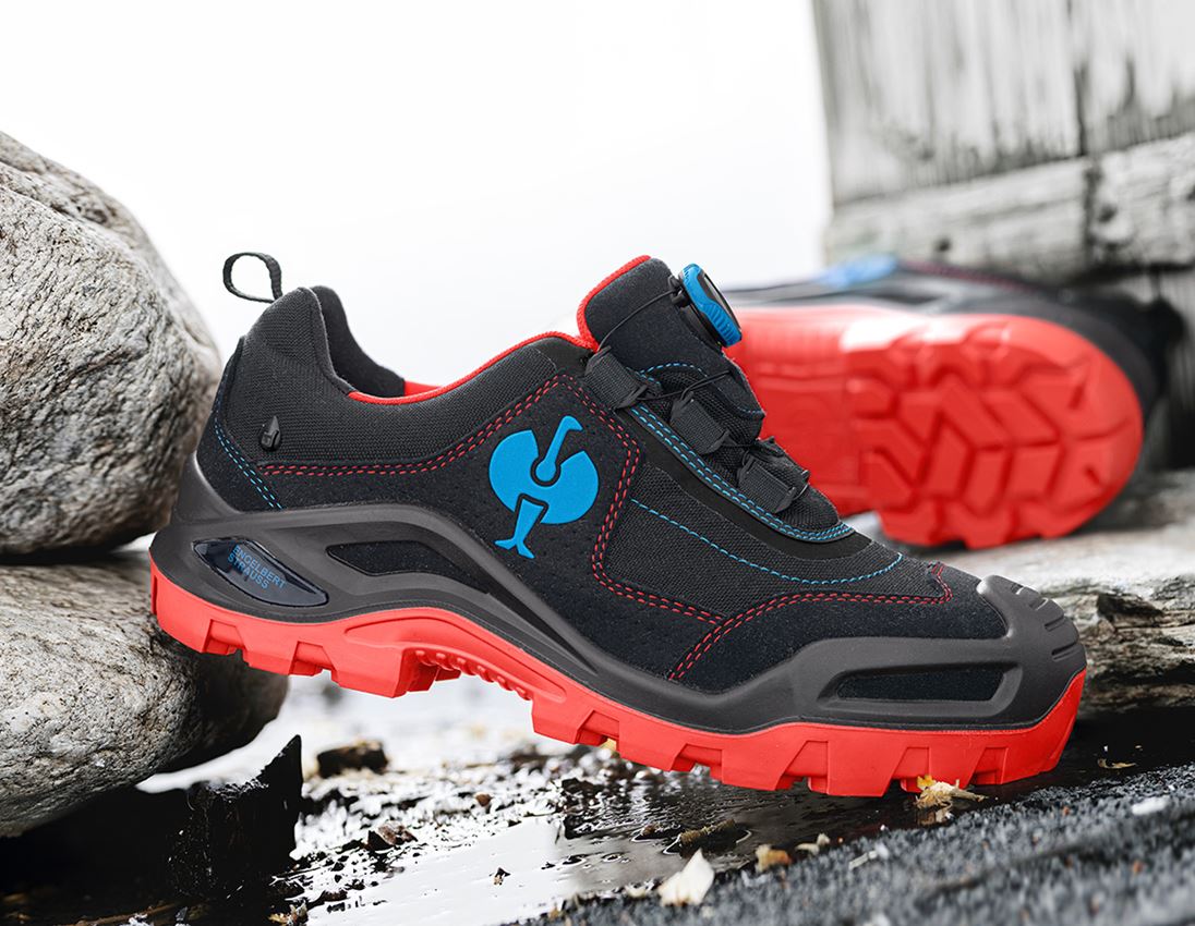 S3: S3 Bezpečnostní obuv e.s. Kastra II low + černá/ohnivě červená/enciánově modrá
