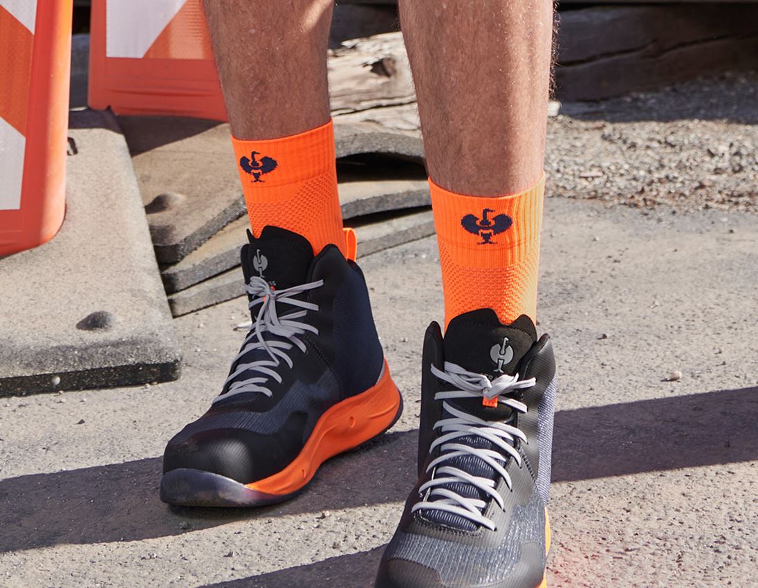 Ponožky | Punčochy: e.s. Celoroční funkční ponožky light/high + výstražná oranžová/tmavomodrá