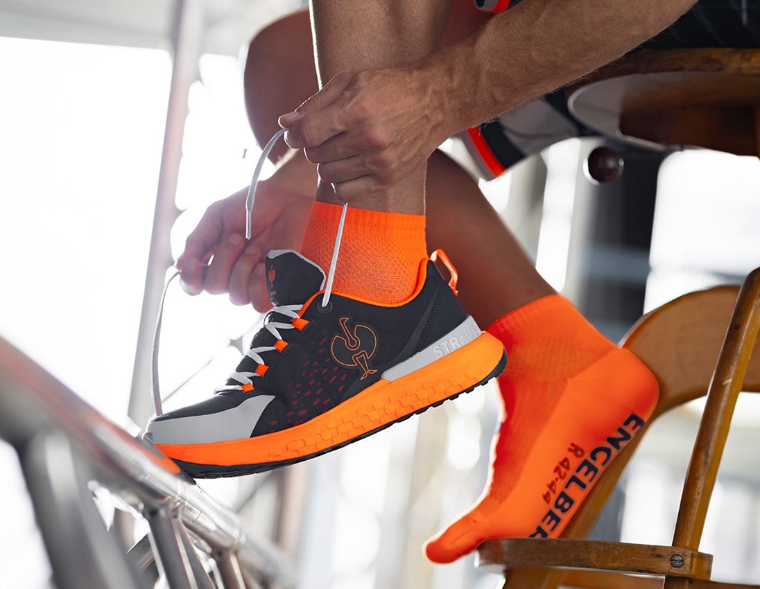 Ponožky | Punčochy: e.s. Celoroční funkční ponožky light/low + výstražná oranžová/tmavomodrá