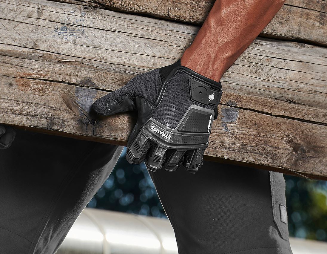 Hybridní: e.s. Montážní rukavice Protect + černá