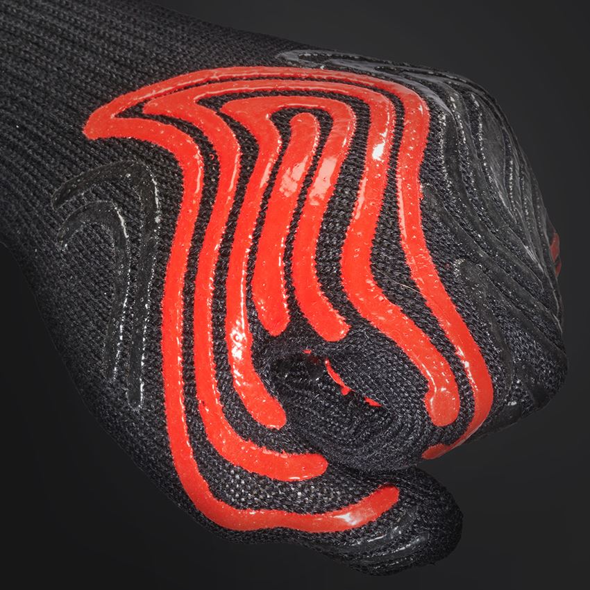 Textilní: e.s. Rukavice heat-expert odolné proti horku + černá/červená 2