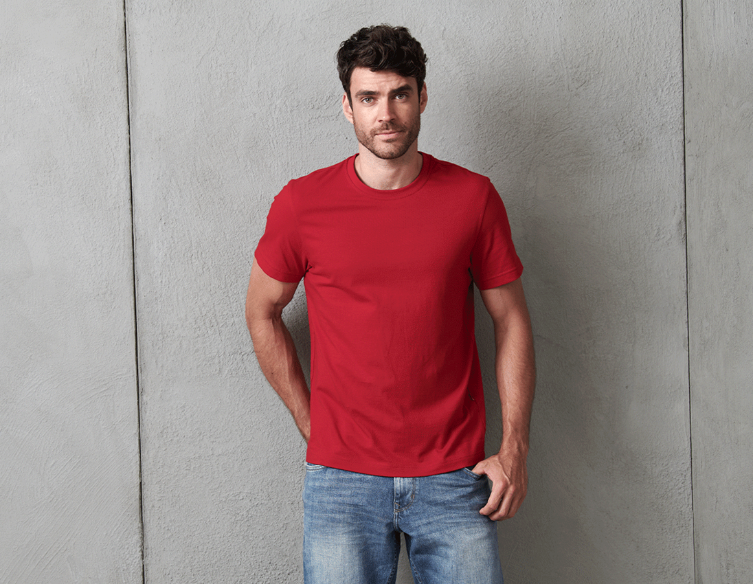 Trička, svetry & košile: e.s. Tričko cotton + ohnivě červená