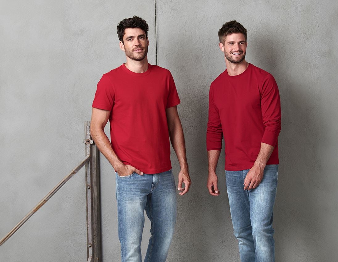 Trička, svetry & košile: e.s. Tričko cotton + ohnivě červená 1